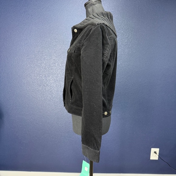 NWT Halogen Corduroy Jacket with Sweater Collar, Black, Size Small - Picture 3 of 8